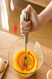 Hometarz Basmalı Çırpıcı Karıştırıcı Otomatik İnox Çelik 31 CM - 4