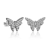 KENPAZAR Gümüş Beyaz Kelebek Küpe thumbnail 1