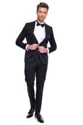 Morven Erkek Guisa Slimfit Jakarlı Smokin Siyah - 6