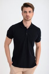 Morven Erkek Basic Polo Yaka Armürlü T-Shirt Lacivert - 4