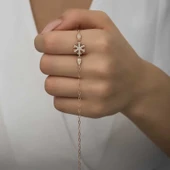 KENPAZAR 925 Ayar Gümüş Rose Kar Tanesi Kadın Bileklik - 4