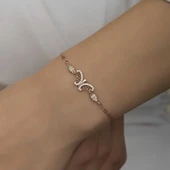 KENPAZAR ​925 Ayar Gümüş Rose Kelebek Kadın Bileklik - 2