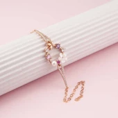 KENPAZAR Gümüş Rose Kalp Manolya Çiçeği Kelebek Kadın Bileklik - 1