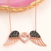 KENPAZAR 925 Ayar Gümüş Kanatlı Kalp Kadın Kolye thumbnail 3