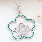 KENPAZAR 925 Ayar ​Gümüş Çiçek Desenli Kadın Kolye thumbnail 1