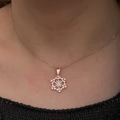 KENPAZAR 925 Ayar Gümüş Rose Kar Tanesi Kadın Kolye - 4