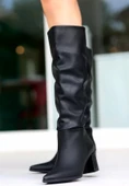 Roksa Siyah Cilt Topuklu Çizme thumbnail 1
