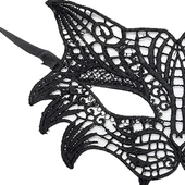 KENPAZAR Siyah Renk Kedi Model Dantel İşleme Parti Maskesi 8 No thumbnail 2