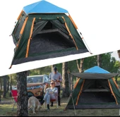 KENPAZAR Tam Otomatik Su Ve Rüzgar Geçirmez Gölgelikli Tenteli 6 Kişilik Kamp Çadırı 240*240*155cm - 5