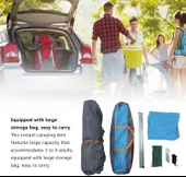 KENPAZAR Tam Otomatik Su Ve Rüzgar Geçirmez Gölgelikli Tenteli 8 Kişilik Kamp Çadırı 270*270*180cm - 2