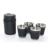 KENPAZAR Deri Kılıflı 4'Lü Shot Bardak Seti - 2