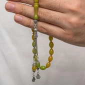 KENPAZAR Gümüş Püsküllü Sıkma Kehribar Tesbih thumbnail 2