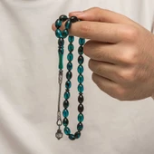 KENPAZAR Gümüş Kazaz Püsküllü Sıkma Kehribar Tesbih - 2