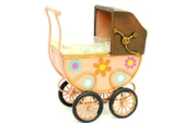 KENPAZAR Dekoratif Metal Bebek Arabası Biblo Vintage Hediyelik thumbnail 3