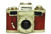 KENPAZAR Dekoratif Metal Fotoğraf Makinesi Obje Biblo Vintage Hediyelik - 1