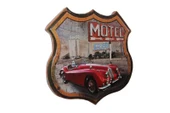 KENPAZAR Dekoratif 3D Motel &Kırmızı Chevrolet Temalı Duvar Panosu - 3