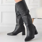 Pitay Siyah Cilt Topuklu Çizme thumbnail 4