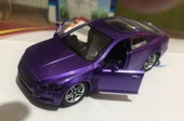Oyuncak Metal Model Araba Açılır Kapı 1/36 Çek Bırak Mor Mustang - 3