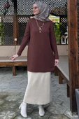 Damla Triko Tunik Kahve - 8