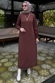 Yağmur Triko Elbise Kahve - 6