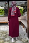Yağmur Triko Elbise Bordo thumbnail 6