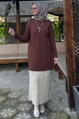 Damla Triko Tunik Kahve - 1