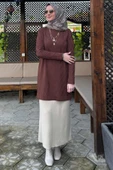 Damla Triko Tunik Kahve - 2