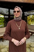 Yağmur Triko Elbise Kahve - 3