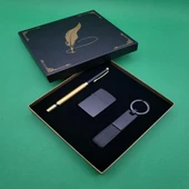 KENPAZAR Roller Kalem Deri Anahtarlık Çakmak Seti Dekoratif Hediyelik - 1