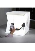 KENPAZAR 20 x 20 CM Profesyonel Stüdyo Led Işıklı Çift Sıra Ürün Fotoğraf Çekim Çadırı - 2