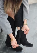 Milla Siyah Süet Tak Çıkar Topuklu Bot Ve Çizme thumbnail 3
