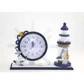 KENPAZAR Ahşap Marin Deniz Feneri Dümenli Saat - 1