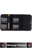 Premium Kompakt Cep Boy 1 Tornavida Kalemi 24 Uç Elektronik Tamirat Cüzdanlı Mini Tornavida Seti - 4