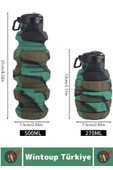 Premium Portatif BPA Free Şık Kamp Spor Seyahat Silikon Katlanabilir EL BOMBASI SULUK 500 ML - 4