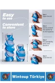 Premium Portatif BPA Free Şık Kamp Spor Seyahat Silikon Katlanabilir EL BOMBASI SULUK 500 ML - 3