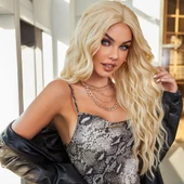 Su Dalgalı Soğuk Platin Fiber Sentetik Tül Peruk thumbnail 3