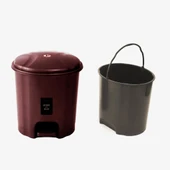 Motek Elit Pedallı Plastik Çöp Kovası İç Kovalıı 22 Lt-Mürdüm - 2