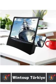 Premium Kompakt Bluetoothlu Hoparlörlü Ekran Büyütücü Cep Telefonu Stand Ekran Büyütücü 10 Inch - 3
