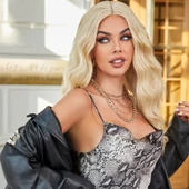 Su Dalgalı Soğuk Platin Fiber Sentetik Tül Peruk thumbnail 2