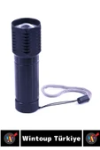 Kompakt Kamp Avcı Balıkçı Deprem Enerji Tasarrufu 3 Modlu Beyaz Işık Pilli Güçlü Zoom Mini EL FENERİ - 3