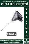 Premium Profesyonel Hobi Kıyı Av Balıkçı TOR AĞLI Katlanabilir OLTA KELEPÇESİ 220 Cm - 1