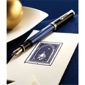 Pelikan Souveran M400 Dolma Kalem Mavi-Siyah B UÇ - 1