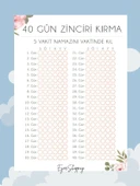 Pembe Sarı Lale Temalı Çiçekli Ramazan Takvimi - 30 Günlük Ramazan Takvimi - 5