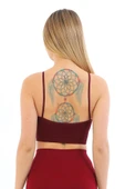 Özel Üretim Göğüs Toparlayıcı Sarkma Önleyen Spor Günlük İnce İp Askılı Pedli Fitilli Crop Büstiyer - 7