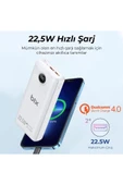 Bix Pb201 20000mah 22.5w 3 Çıkışlı Usb Qc 4.0 Type-c Pd Lcd Göstergeli Powerbank Beyaz - 6