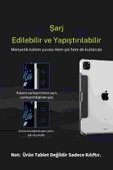 iPad Air 11 2024 Uyumlu Transparan Görünümlü Dönebilen Fuchsia Bluetoothlu Klavyeli Tablet Kılıfı - 5