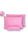 Çift Kişilik Pembe Puantiyeli Lastikli Çarşaf Ve Yastık Kılıfı - 160x200 - 1