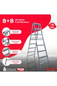 ASVERA Yakut Serisi - 8 8 Basamaklı Çift Çıkışlı Galvanizli Profil Merdiven (EV, BAHÇE, IŞYERİ IÇİN UYGUN) - 1