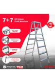 ASVERA Elmas Serisi - 7 7 Basamaklı Çift Çıkışlı Galvanizli Profil Merdiven (EV, BAHÇE, IŞYERİ IÇİN UYGUN) - 1