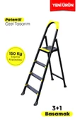 3+1 Basamaklı SİYAH Metal Merdiven - 2